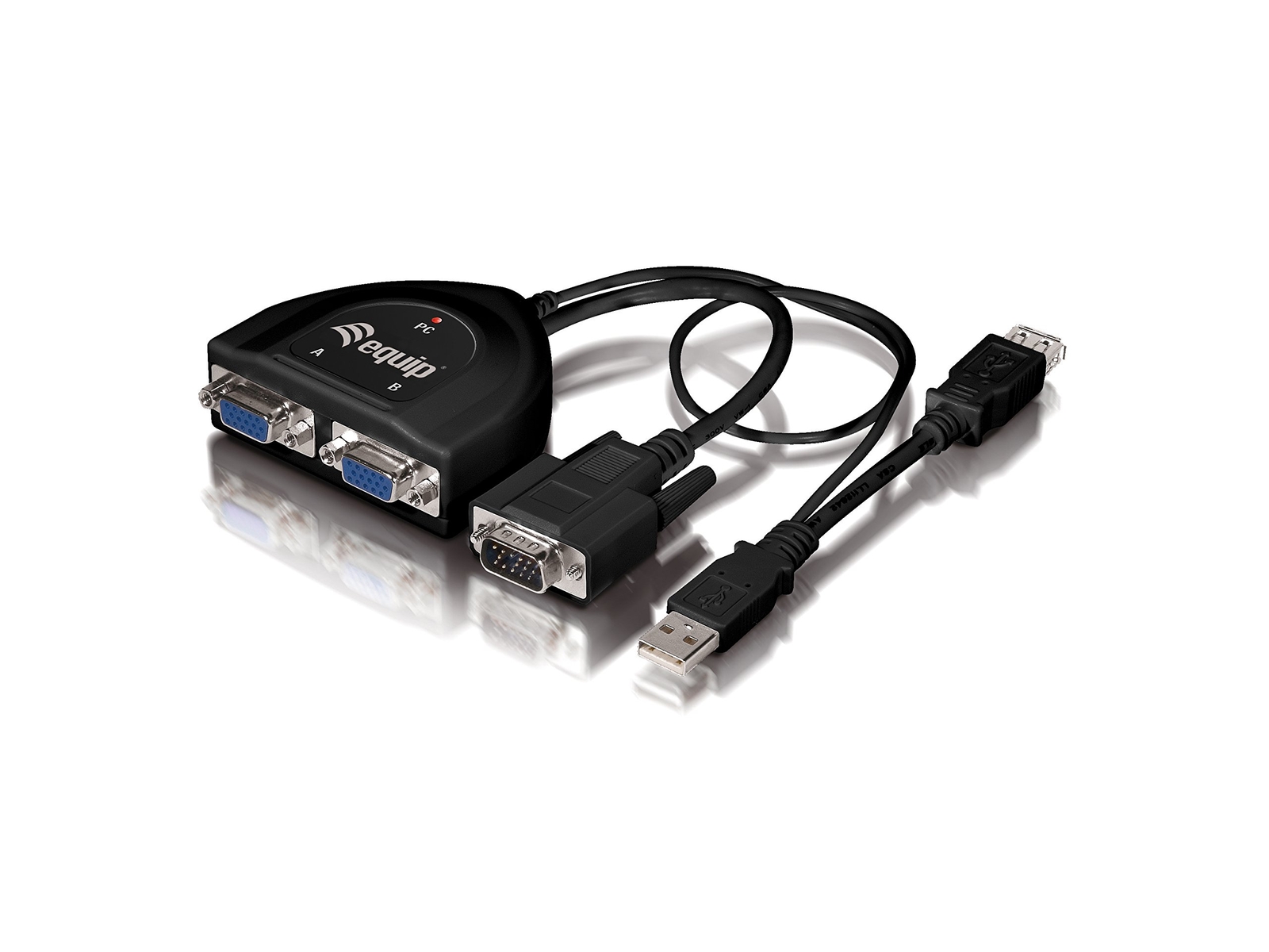 Equip Splitter 2-Port VGA 450MHz schwarz NUOVO