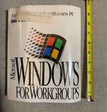 SEALED New Microsoft Windows for Workgroups Version 3.11 3.5” Floppy Disks Black