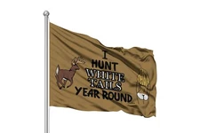 I Hunt White Tails Year Round Flag 3x5 ft Polyester American Flag Banner Decor