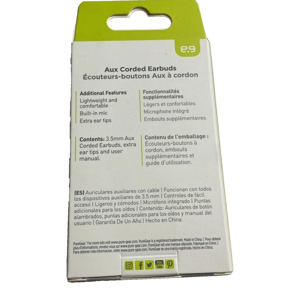 PureGear PureBoom Tangle Free Hands Free Earbuds 3.5mm With Speaker- Purple - Image 2 of 4