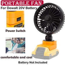 Outdoor Jobsite Fan For Dewalt 18V 20V Li-ion Battery Portable Mini Fan Cordless
