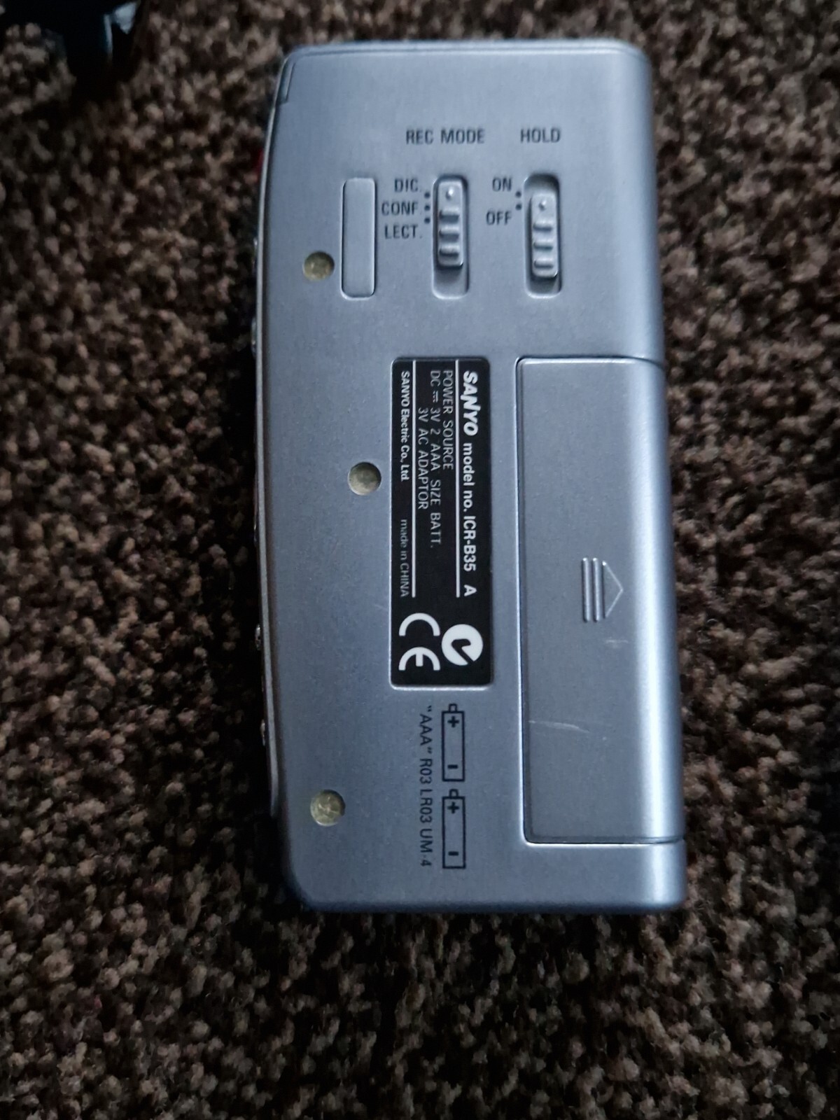 Dictaphone à Microcassette Sanyo TRC500M – Testé Et Fonctionne, Occasion