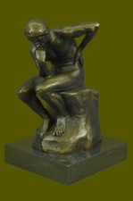 Collectible Figurine BronzeRodin Thinker Famous Work French Artist Hot Cast SALE