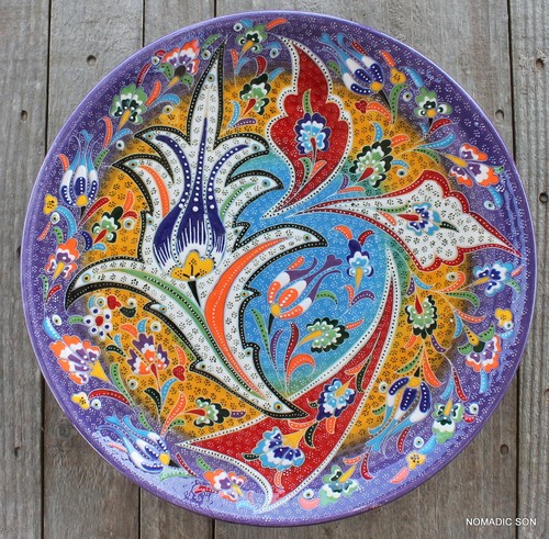 Intricate Turkish ceramic plates - 30cm,handmade, hand painted Ottoman designs - Picture 19 of 39