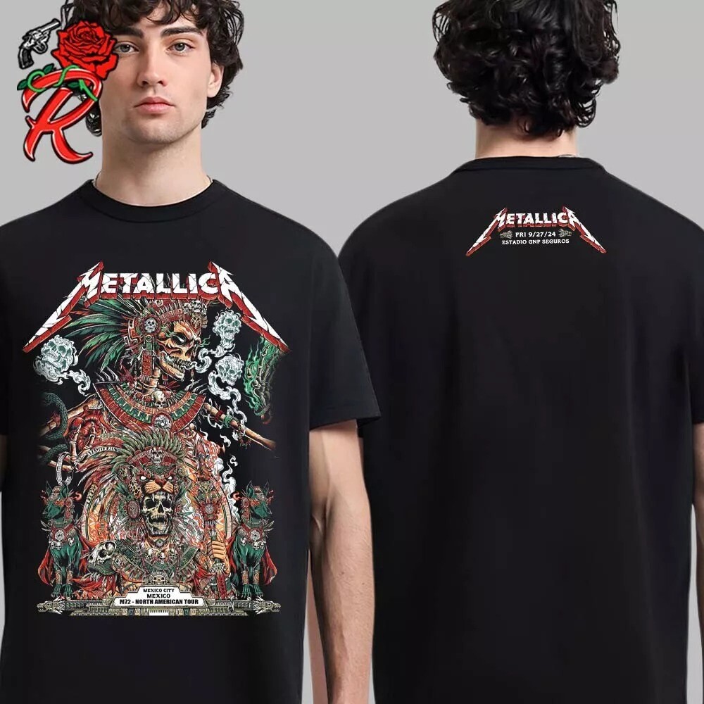 Metallica M72 CDMX Mexico City Night 3Estadio GNP Seguros On sep 27 2024 t-shirt