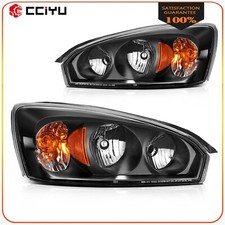Headlights Assembly For 2004-2008 Chevy Malibu Black Amber Housing Leftright
