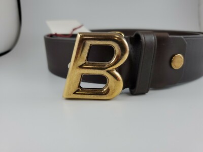 New Bally Mens B Oblique Black Calf Embossed Belt SZ 44//110 CM ADJUSTABLE ITALY
