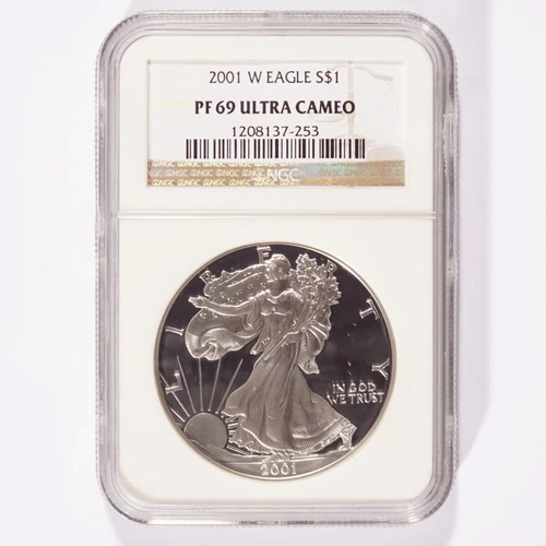 2001-W Silver American Eagle Proof Dollar NGC PF69 Ultra Cameo