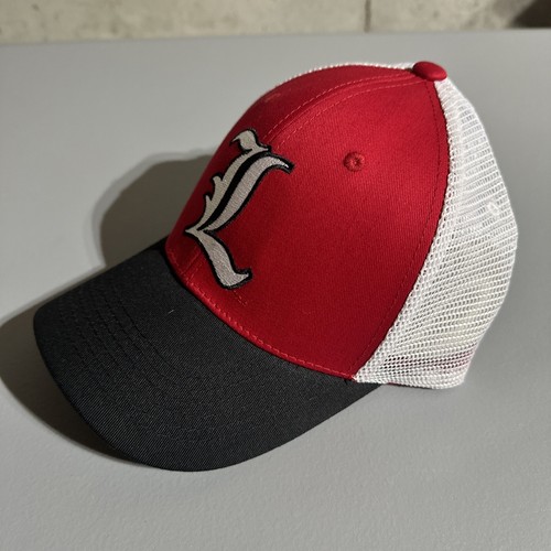Louisville Cardinals Red Black Trucker Adjustable Baseball Cap Hat Licensed NCAA - Picture 2 of 9