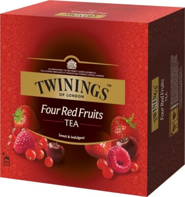 Twinings of London Four Red Fruits Tea Bags 100 Tea Bags / Family Pack