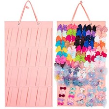 Hanging Hair Clip Organizer 4 Layer Hair Accessories Display Holder Hair Pink-B