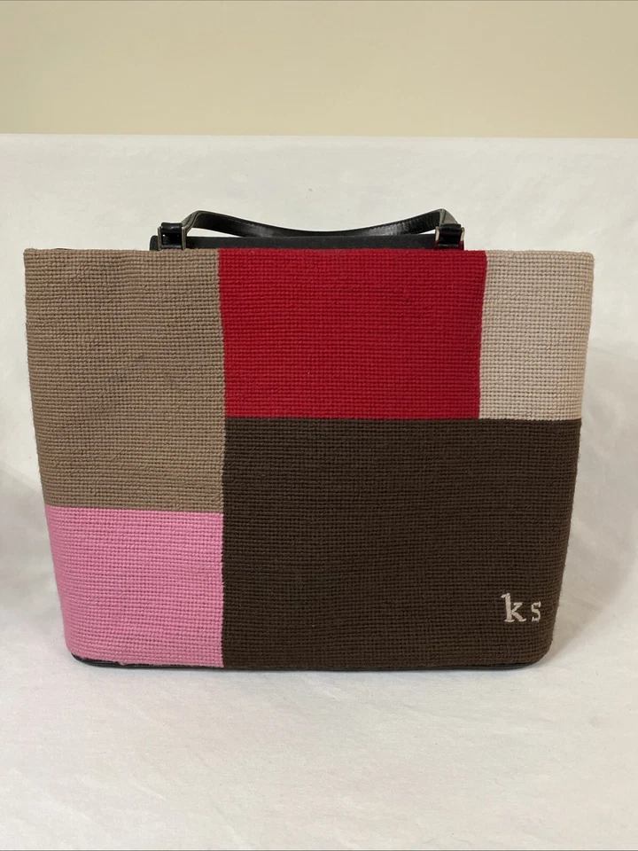 BOLSO DE MANO Kate Spade DE COLECCIÓN LENORE PUNTA DE AGUJA EN MUY BUENA CONDICIÓN Lana Cuero ¡LEER POR FAVOR! Foto 3 de 4