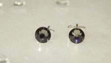 Beautiful S/P Stud Earrings with 5mm Crystal-Choice of 74 Colours-Wedding-Gifts