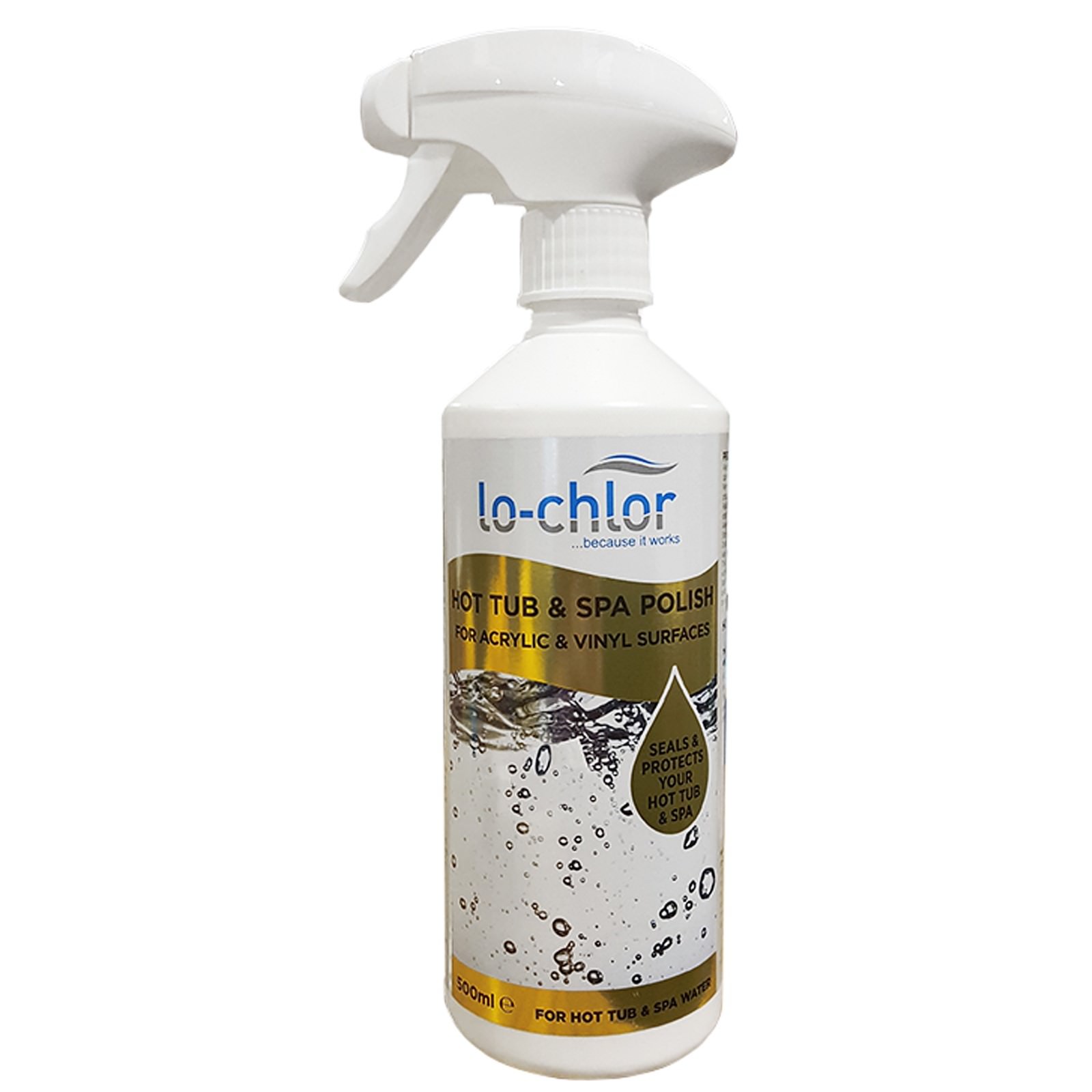 Lo Chlor Hot Tub & Spa Polish 500ml Spray Seals Protects Shields Acrylic Vinyl