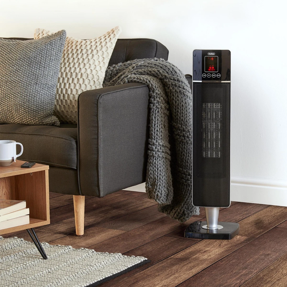 VonHaus Fan Heater 2KW Electric Tower Ceramic PTC Heater with Timer u0026amp;  Remote 5060351499408 | eBay