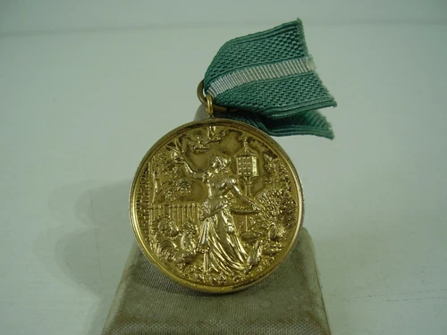 Antique Medal For Merit Full Achievements Poultry Farming Real Silver Circa 1900