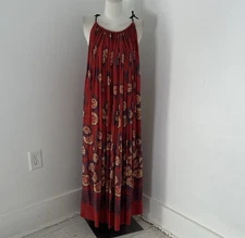 Rare Antique Floral Silk Printed ONE SIZE Maxi Dress 