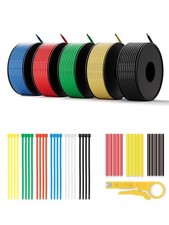 18 AWG Silicone Wire Kit 50FT, 18 Gauge Stranded Tinned Copper Wire Spool, 5 ...