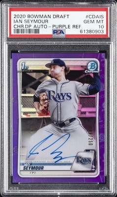 2020 BOWMAN DRAFT CHROME DRAFT PICKS AUTOS #CDAIS IAN SEYMOUR 89/250 PSA 10 AUTO