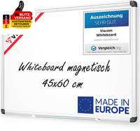 Viscom Whiteboard Magnetisch - 45 X 60 Cm - Magnettafel Mit Alurahmen | FüR BüRo
