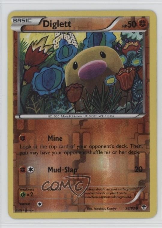 Diglett Reverse Foil Pokémon XY Generations #38