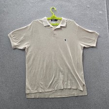 Polo By Ralph Lauren Men Polo XL Beige Pony Logo Short Sleeve