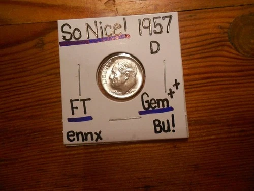 1957D Roosevelt Dime Gem BU++ SO NICE!!! Full Torch!!! LUSTER++++++