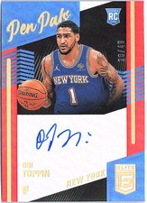 2020-21 Panini Donruss Elite #PP-OBI Obi Toppin Pen Pals Red #/49 RC