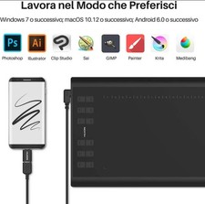 Tavoletta Grafica Con Penna Digitale Huion H1060P Area Lavoro10 x 6,25 pollici