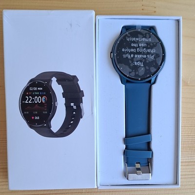 Smartwatch Schlaftracker Fitness Tracker 1,28'' TFT blau Silikon 46mm iOS/Android