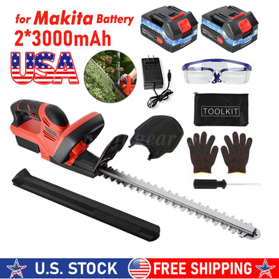 Cordless Hedge Trimmer 24V Fast Charger Battery Electric&Charger x 1/2 Batteries