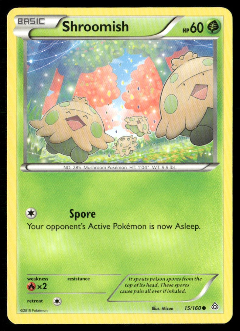 Shroomish 15/160 Common Primal Clash Pokemon Near Mint