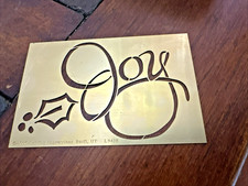 2006 Lasting Impressions Brass Stencil Christmas JOY Holly L9438