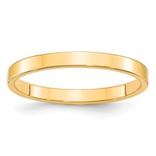 10k Yellow Gold 2.5mm Lightweight Flat Wedding Band Ring Size 9