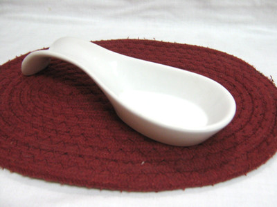 CORNINGWARE TABLEWARE CASUAL CHINA  SOLID WHITE  CERAMIC SPOON REST
