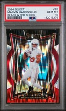 Marvin Harrison Jr. #28 2024 Panini Select Black & Red Shock PSA 10