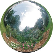 30 cm/12 inch Diameter Gazing Globe Mirror Ball Silver Stainless Steel Polished