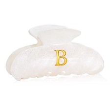Acrylic Letter Hair Clips for Women -White Monogram Hair Claw Alphabet White-B