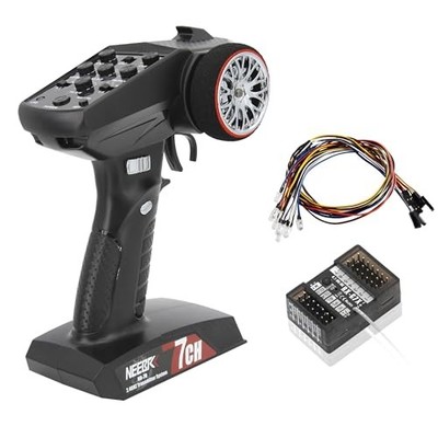 7 Channels RC Transmitter with Receiver Built-in Light Control System and Red