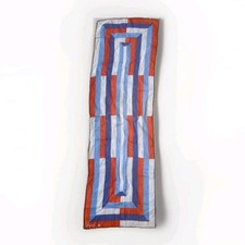 VTG Vera Neumann 100 Silk Scarf Geometric Red Blue White Translucent Pattern