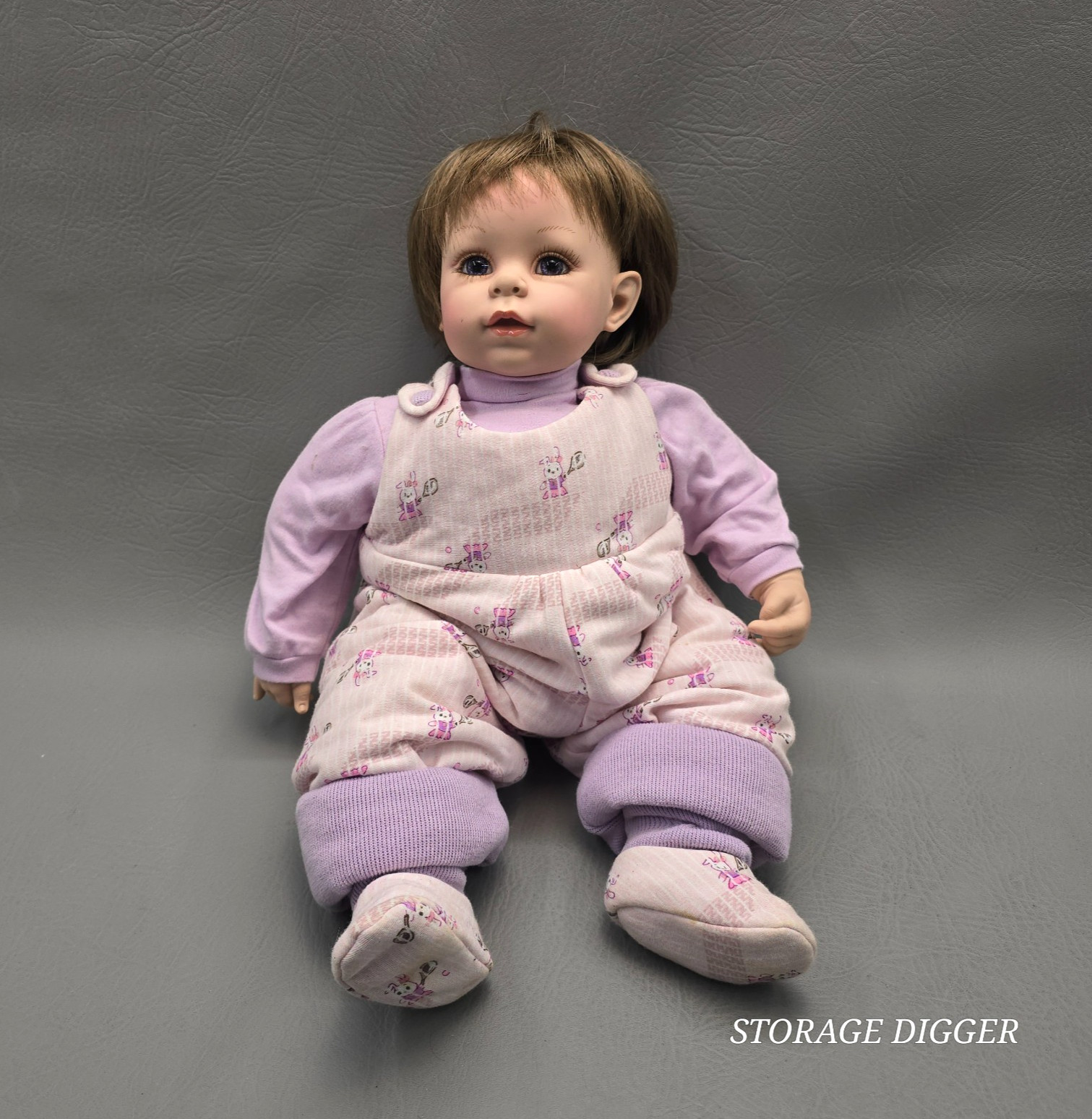 Vintage Adora Hard Vinyl Baby Girl Doll 16" Tall Brown Hair 