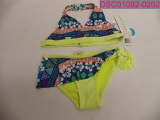 Jantzen Girls Spring Swim 2 piece Bikini Set Size 5 Neon Green 470453