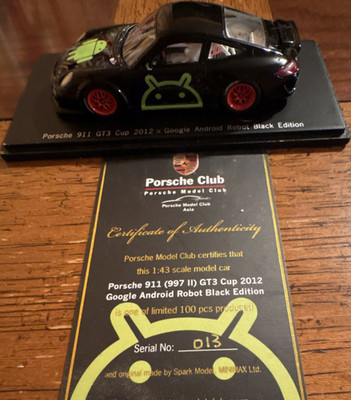 Spark Porsche 911 GT3 Cup 2012 Google Android Robot Black Edition 1:43