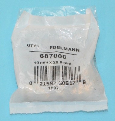 *Pack of 5* Edelmann Grease Fittings, 10mm x 26.9mm *New* 687000