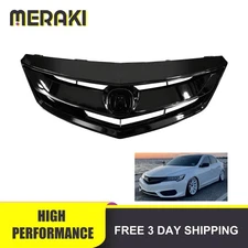 Front Upper Grille Glossy Black with Molding For 2016 2017 2018 Acura ILX