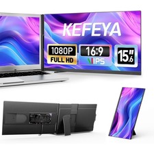 KEFEYA Laptop Screen Extender, 15.6" FHD 1080P IPS Portable Monitor for Laptop