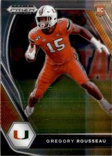 Gregory Rousseau 2021 Panini Prizm Draft Picks Collegiate RC #144 Miami