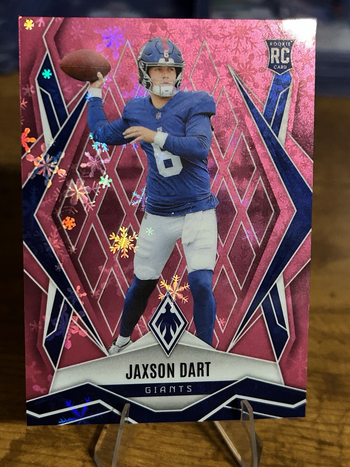 2025 Panini Phoenix Jaxson Dart RC Pink Winter /299 #200 — Hot QB Rookie