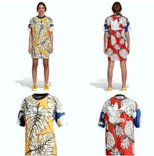 Adidas x Farm Rio Red Pineapple Gold Palm Leaf Monstera T-Shirt Dress Size XS