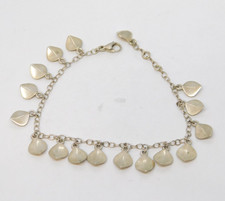 Sterling Silver Shimmering Leaf Drop Bracelet Vintage c1970s